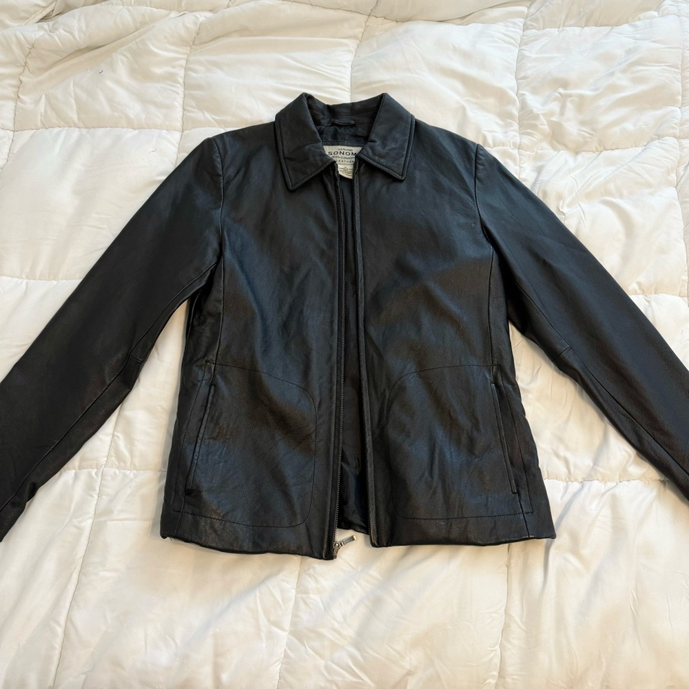 Black leather jacket